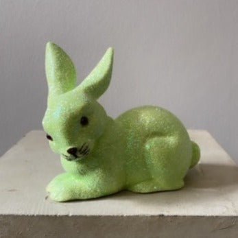 Brilliant Mint Glitter Small Bunny Lying | Ino Schaller - Bon Ton goods