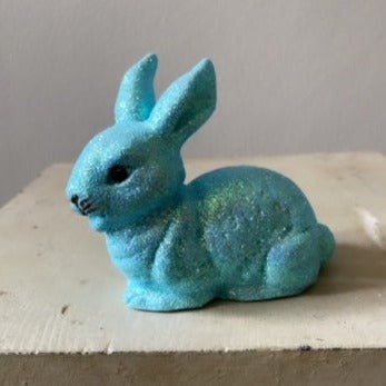 Brilliant Sky Blue Glitter - Extra Small Bunny Lying, Ino Schaller - Bon Ton goods