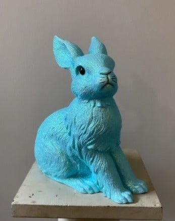 Brilliant Sky Blue Glitter Large Bunny | Ino Schaller - Bon Ton goods