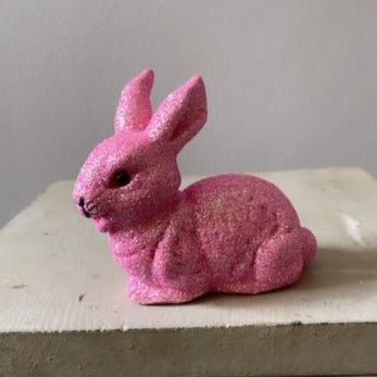 Brilliant Soft Pink Glitter - Extra Small Bunny Lying, Ino Schaller - Bon Ton goods