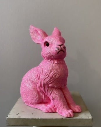 Brilliant Soft Pink Glitter Large Bunny | Ino Schaller - Bon Ton goods