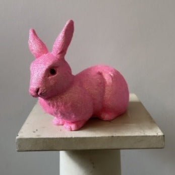 Brilliant Soft Pink Glitter Medium Bunny | Ino Schaller - Bon Ton goods