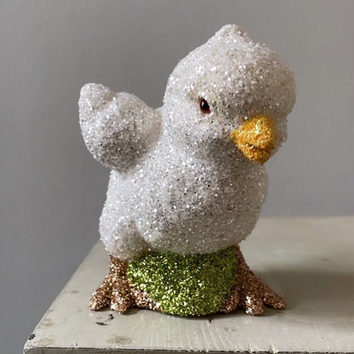 Brilliant White Chick - Glitter Chicken Spreading Wings | Ino Schaller - Bon Ton goods