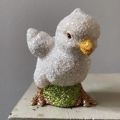Brilliant White Chick - Glitter Chicken Spreading Wings | Ino Schaller - Bon Ton goods