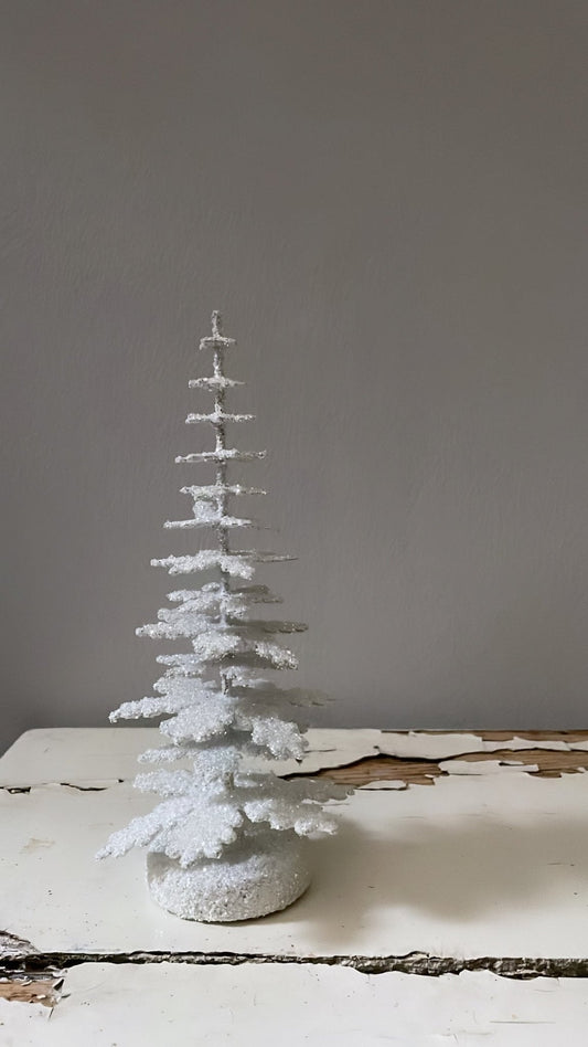 Brilliant White Glitter Spruce - Cardboard Christmas Tree | Ino Schaller - Bon Ton goods