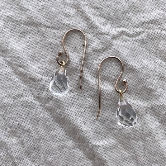 Briolette White Topaz Drop Earrings - Bon Ton goods