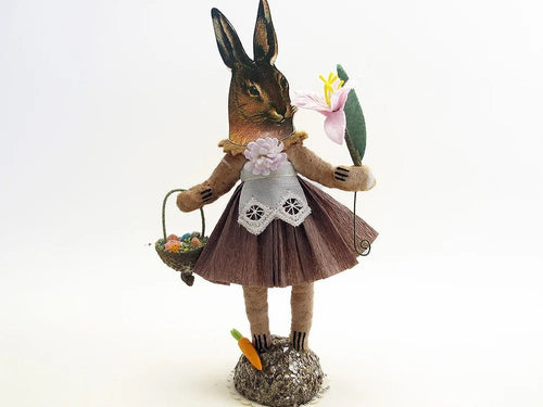 Brown Bunny Face Girl Figure - Vintage by Crystal - Bon Ton goods