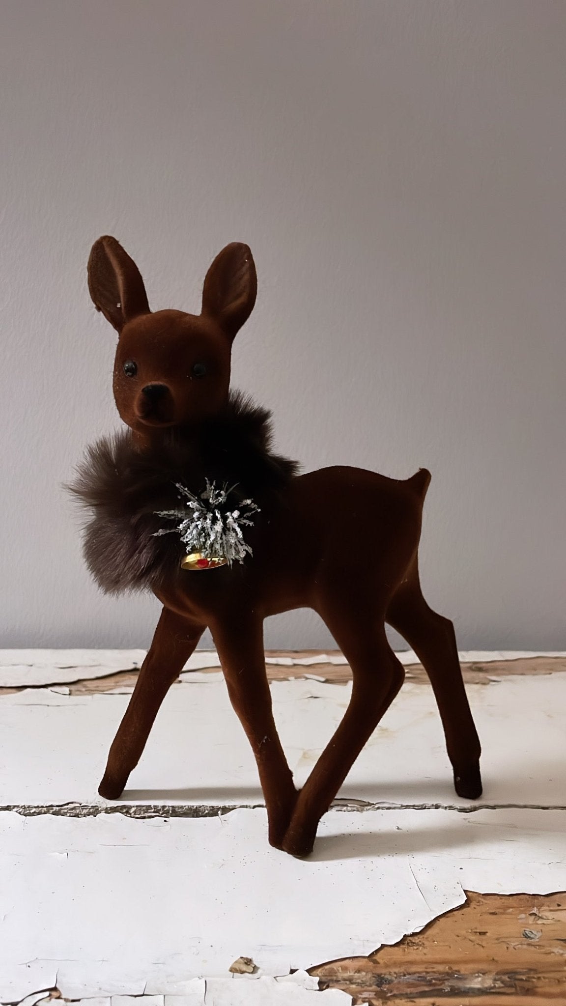 Brown Velvet Bambi with Decoration | Ino Schaller - Bon Ton goods