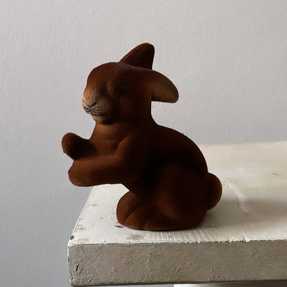 Brown Velvet - Extra Small Sitting Bunny, | Ino Schaller - Bon Ton goods