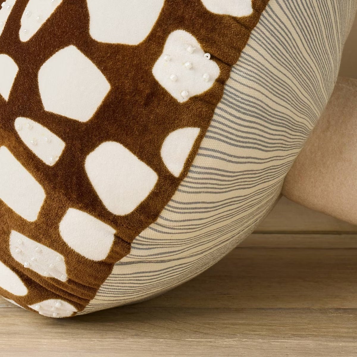Brown Velvet Mushroom Pillow | John Derian - Bon Ton goods