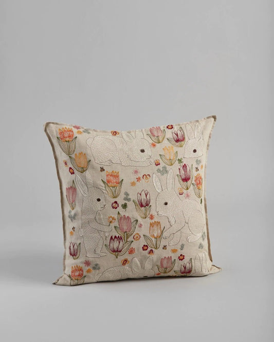 Bunnies and Blooms Pillow | Coral & Tusk - Bon Ton goods