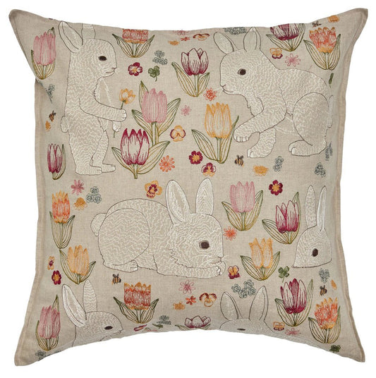 Bunnies and Blooms Pillow | Coral & Tusk - Bon Ton goods