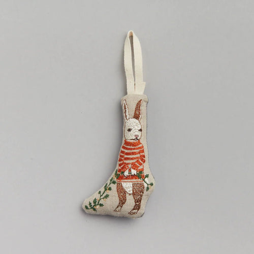 Bunny with Holly Ornament - Bon Ton goods