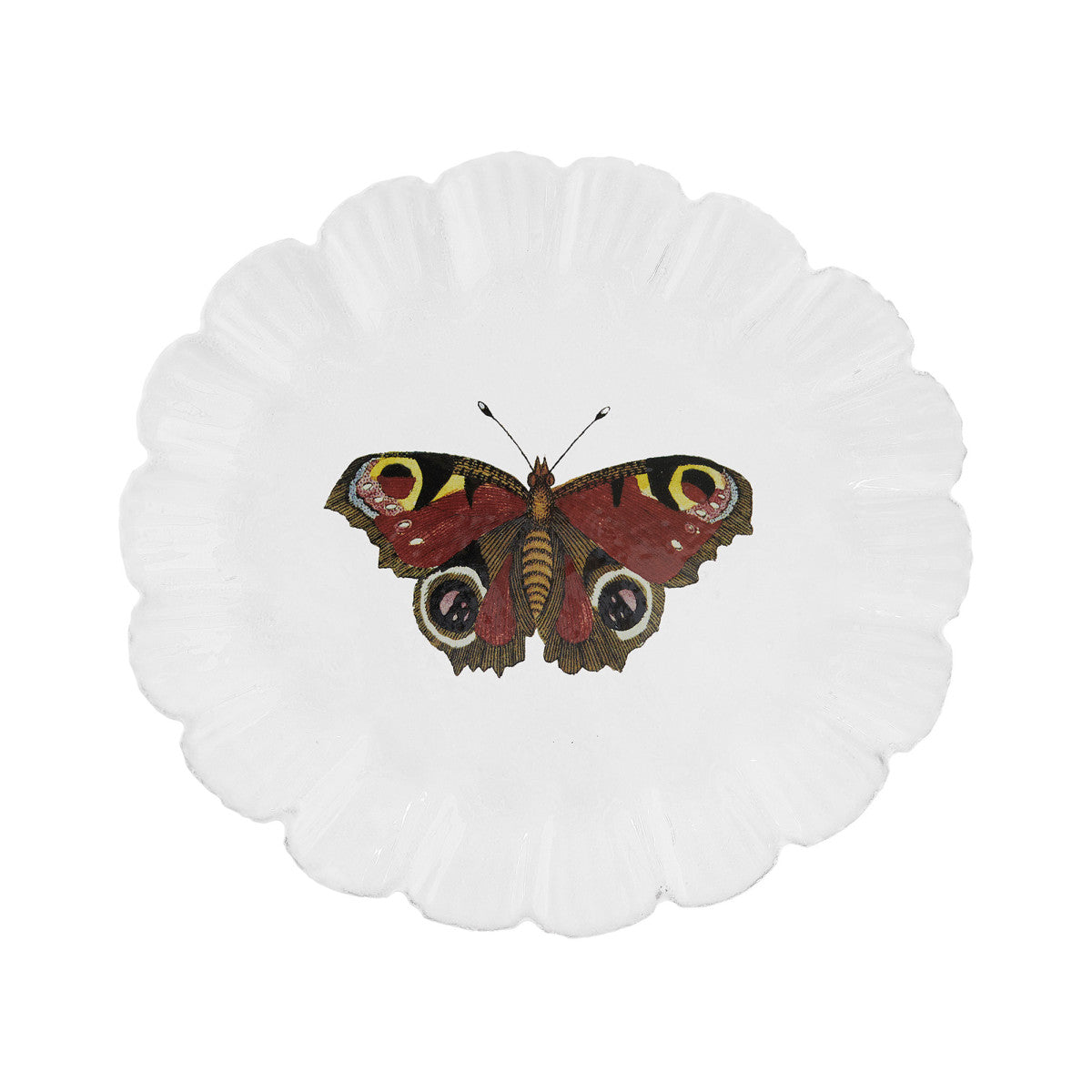 John Derian Burgundy Butterfly Dinner Plate, set of 6 by Astier de Villatte, official product view