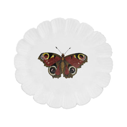John Derian Burgundy Butterfly Dinner Plate, set of 6 by Astier de Villatte, official product view