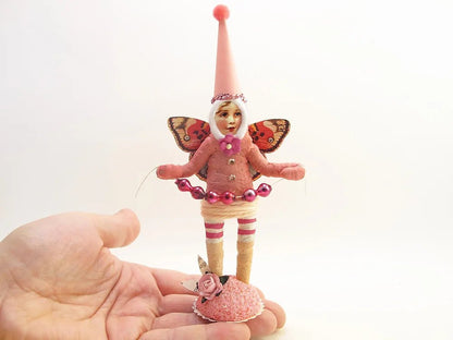 Butterfly Fairy Figure | Vintage by Crystal Spun Cotton Ornament - Bon Ton goods
