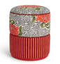 Camelia Black and Stripes Maroon/Orange Pouf - Ottoman | Lisa Corti - Bon Ton goods