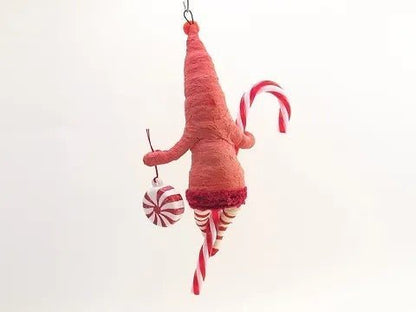 Candy Cane Clinger - Vintage Inspired Spun Cotton | Vintage by Crystal Spun Cotton Ornament - Bon Ton goods