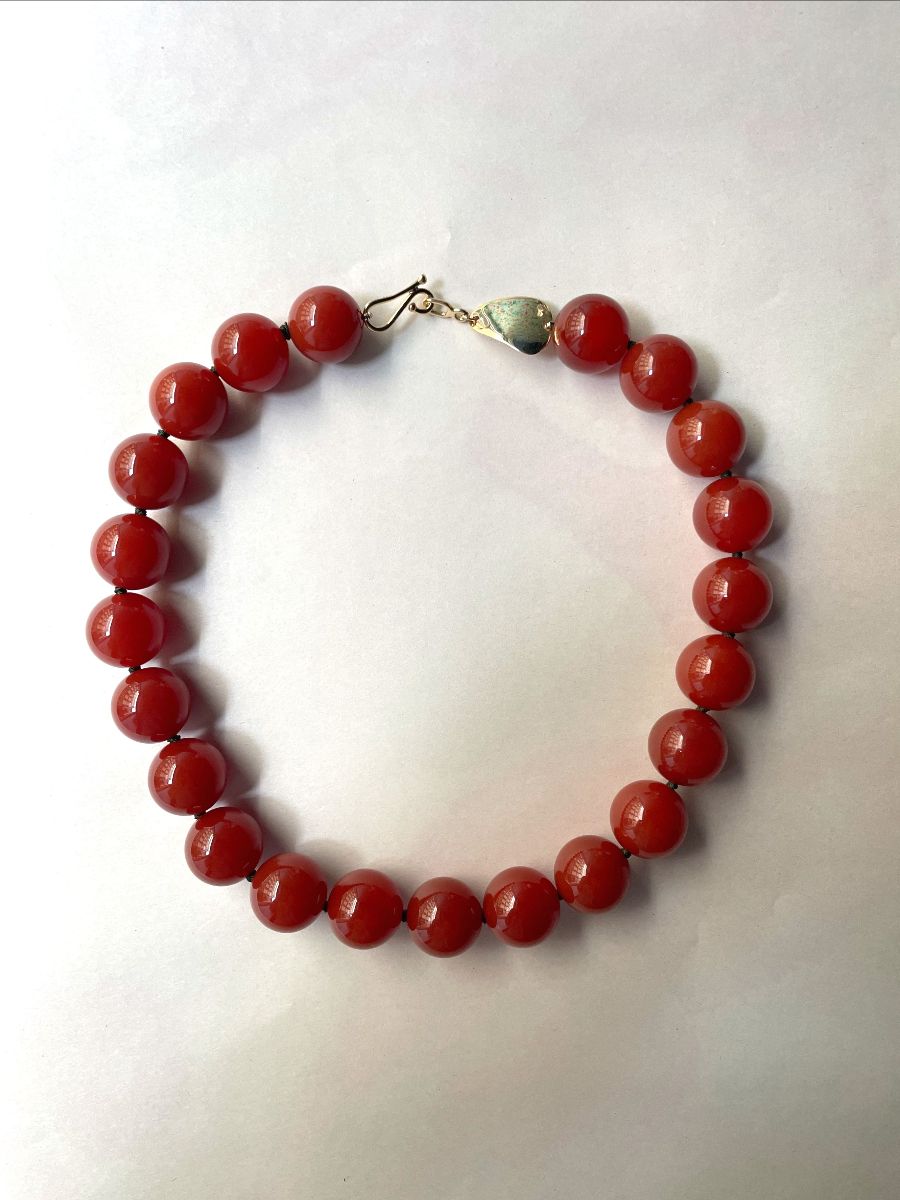 Carnelian Bead Necklace: Bold Gemstone Statement | Mikkel Brøgger - Bon Ton goods