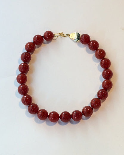 Carnelian Bead Necklace: Bold Gemstone Statement | Mikkel Brøgger - Bon Ton goods
