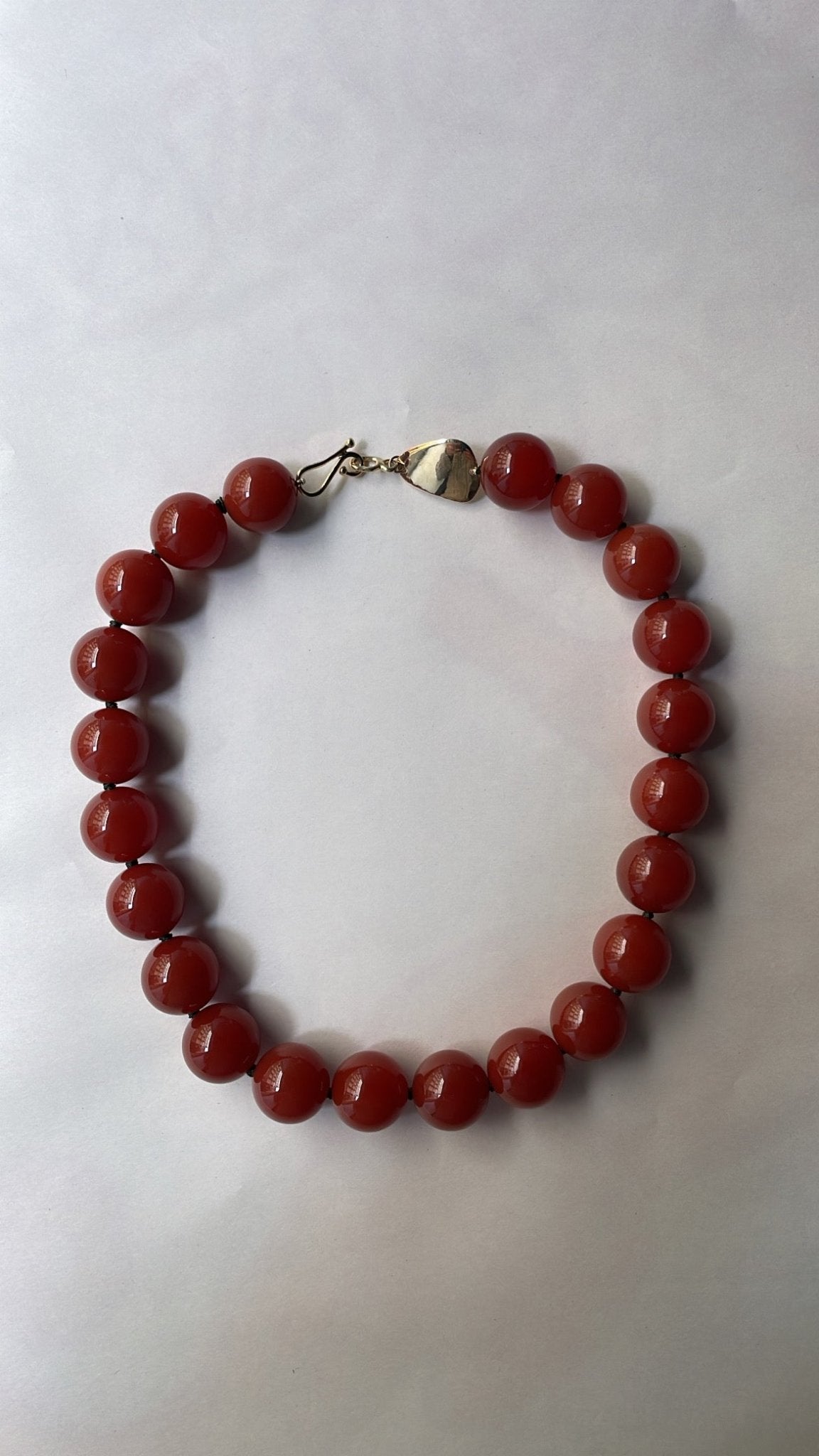 Carnelian Bead Necklace: Bold Gemstone Statement | Mikkel Brøgger - Bon Ton goods