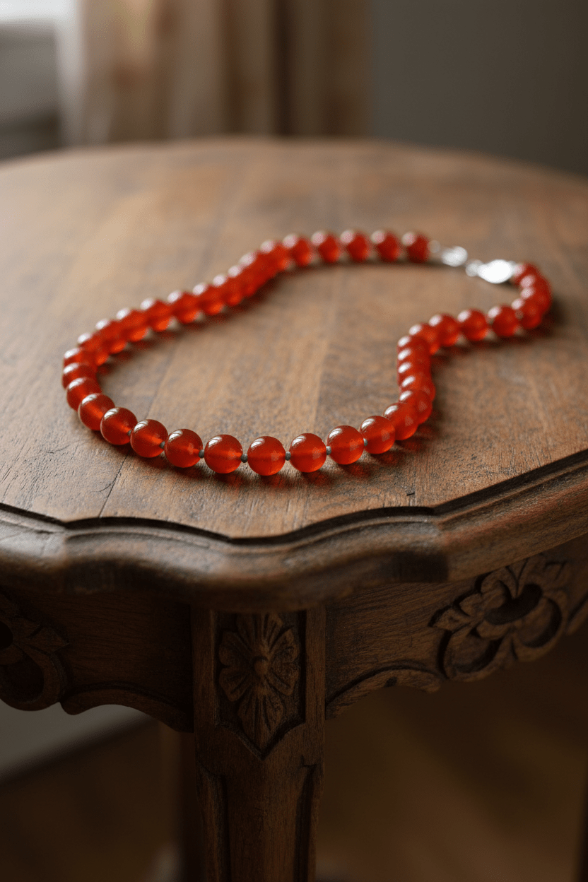 Carnelian Bead Necklace | Mikkel Brøgger - Bon Ton goods