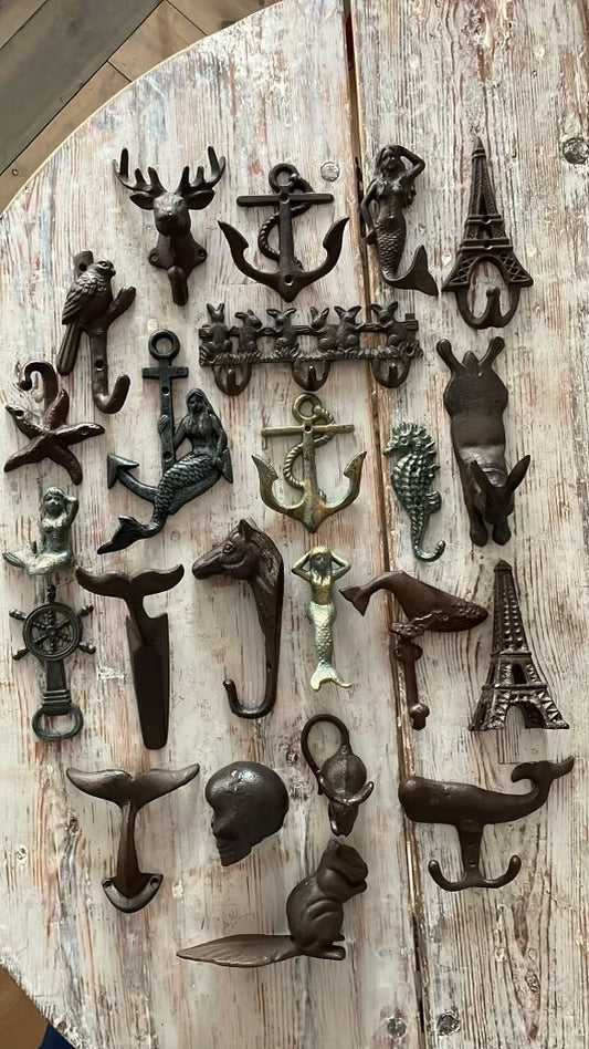 Cast Iron Sea Horse Hook - Vintage - Bon Ton goods