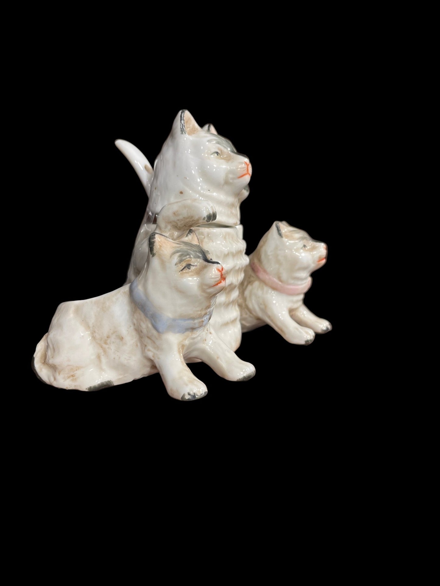 Cat Family with Kittens (c. 1900) French Mustard Pot - Bon Ton goods