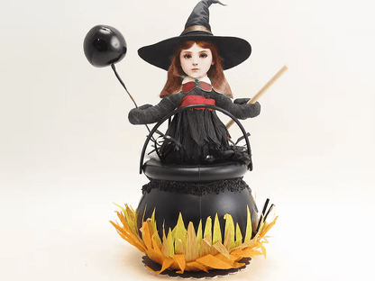 Cauldron Witch Figure | Vintage by Crystal Spun Cotton Ornament - Bon Ton goods