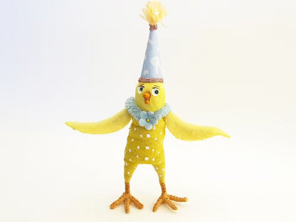 Celebration Chick Figure | Vintage by Crystal Spun Cotton Ornament - Bon Ton goods