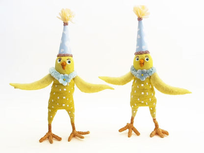Celebration Chick Figure | Vintage by Crystal Spun Cotton Ornament - Bon Ton goods