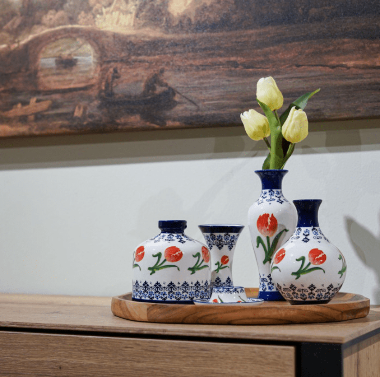 Chalice Vase Orange Tulip | Heinen Delfts Blauw - Bon Ton goods