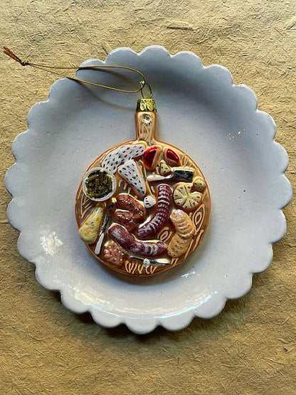Charcuterie Board Glass Christmas Ornament - Bon Ton goods
