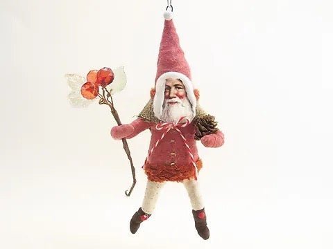 Charming Red Santa - Vintage Inspired Spun Cotton | Vintage by Crystal Spun Cotton Ornament - Bon Ton goods