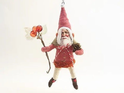 Charming Red Santa - Vintage Inspired Spun Cotton | Vintage by Crystal Spun Cotton Ornament - Bon Ton goods