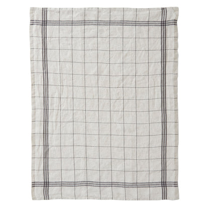 Charvet Bistrot linen tea towel in Lin/Noir