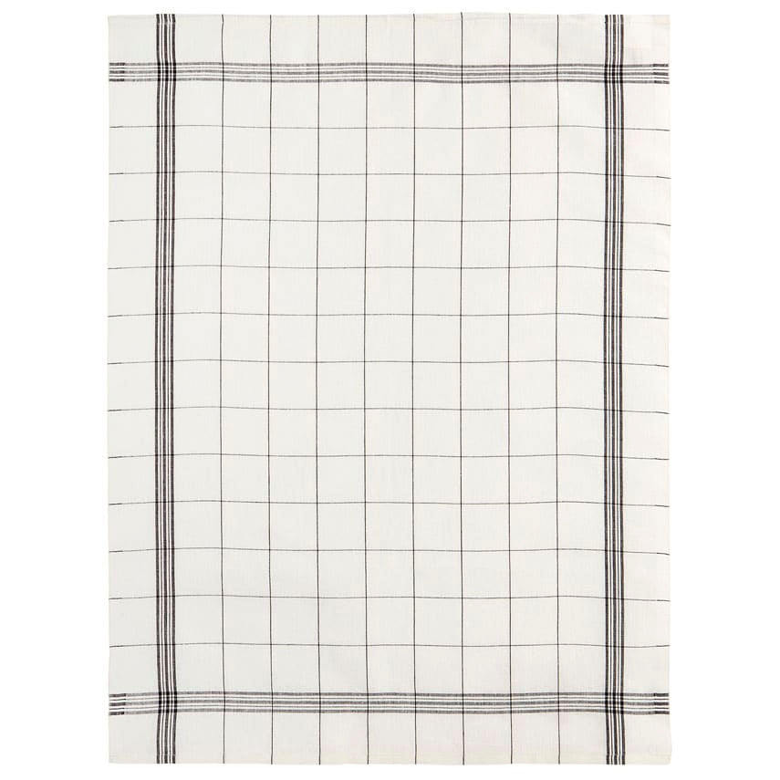 Charvet Bistrot linen tea towel in Noir