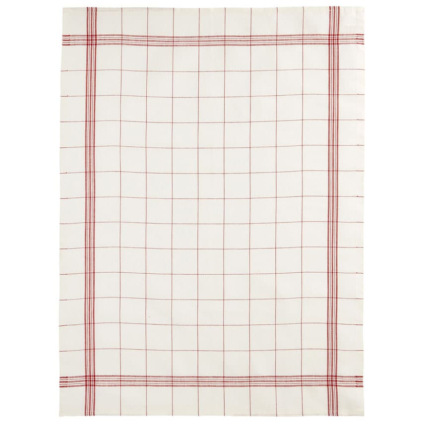 Charvet Bistrot linen tea towel in Rouge
