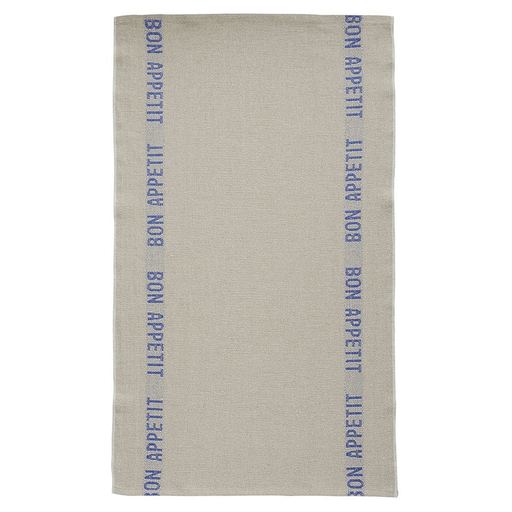 Charvet Éditions Bon Appétit tea towel in Lin / Bleu