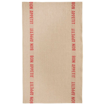 Charvet Éditions Bon Appétit tea towel in Lin / Rouge