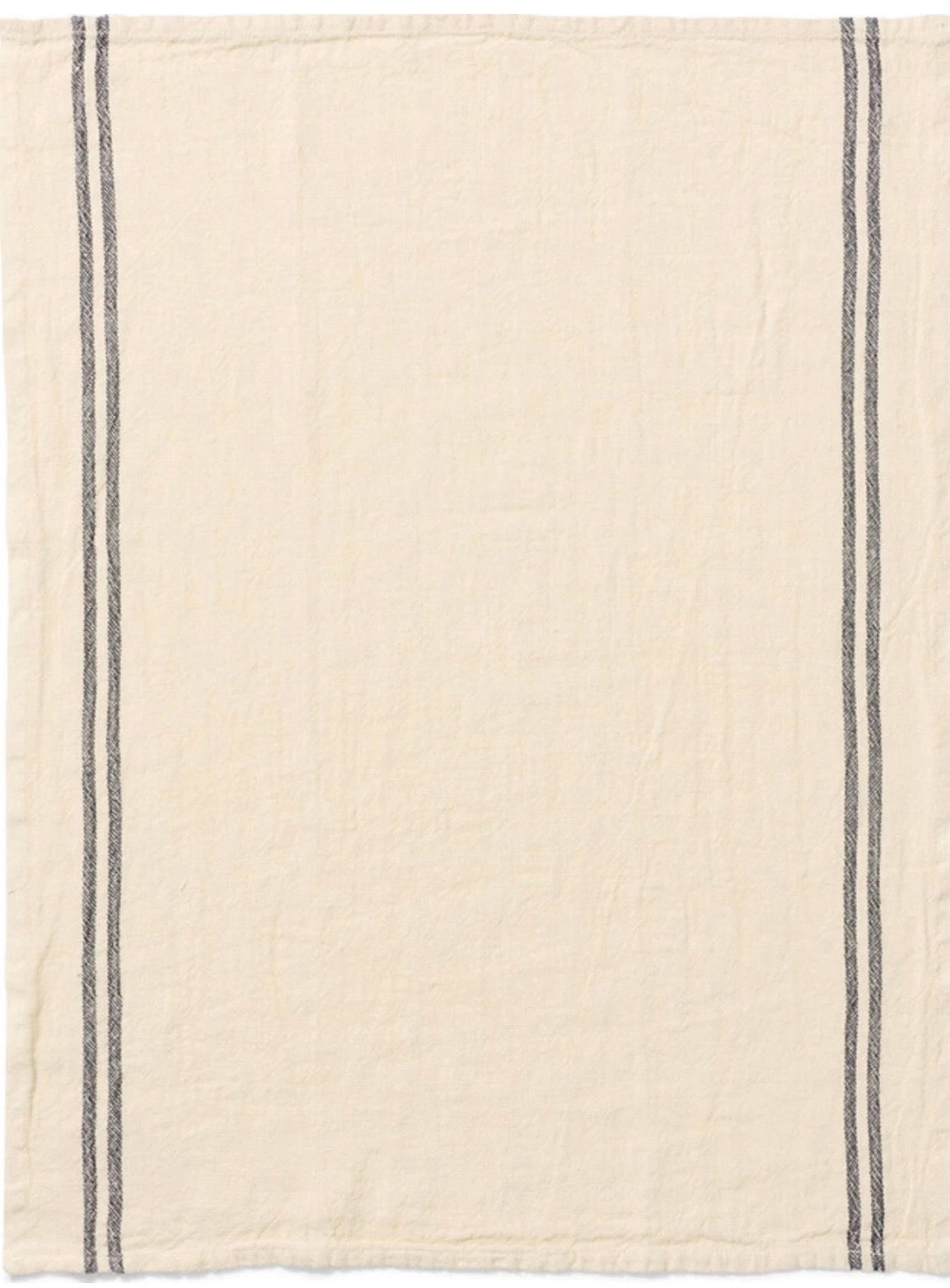 Charvet Country linen tea towel in Ivoire