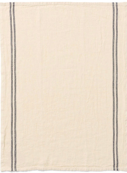 Charvet Country linen tea towel in Ivoire