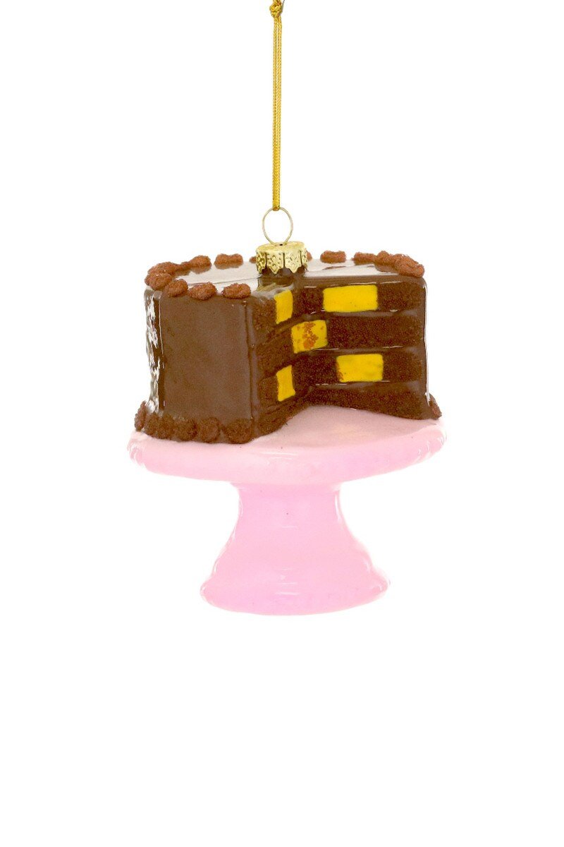 Checkered Cake Glass Ornament - Bon Ton goods