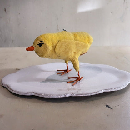 Chick Figure - Yellow | Vintage by Crystal Spun Cotton Ornament - Bon Ton goods