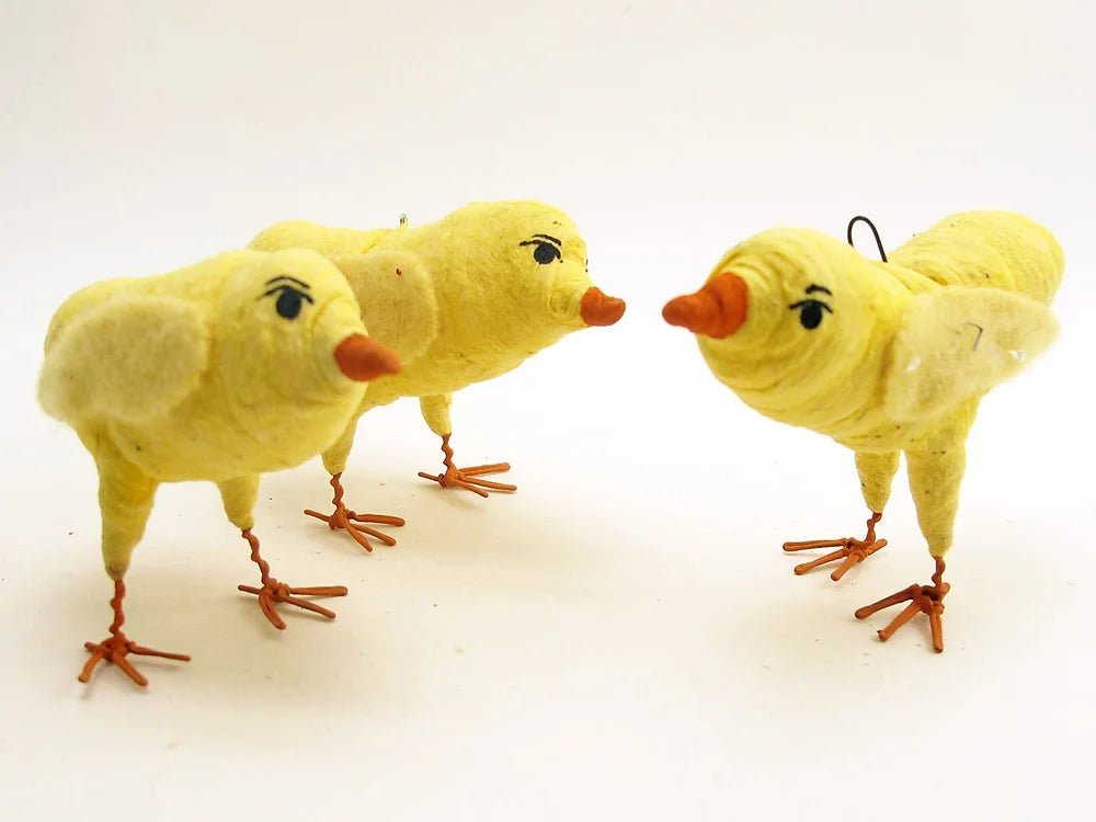 Chick Figure - Yellow | Vintage by Crystal Spun Cotton Ornament - Bon Ton goods