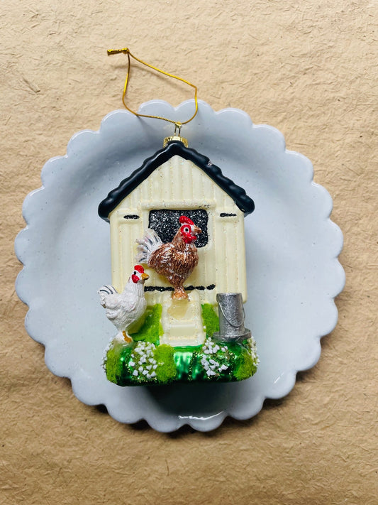 Chicken Coop Ornament - Bon Ton goods
