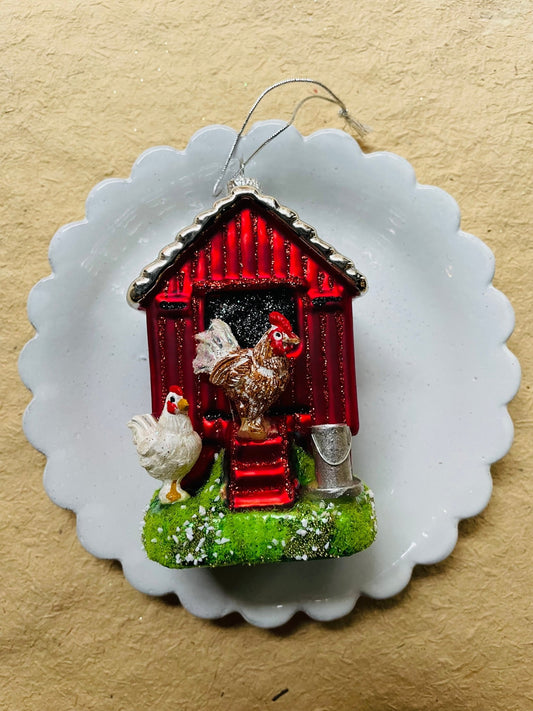 Chicken Coop Ornament - Bon Ton goods
