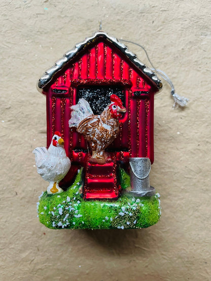 Chicken Coop Ornament - Bon Ton goods