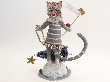 Christmas "Cat-astrophe" Figure | Vintage by Crystal Spun Cotton Ornament - Bon Ton goods