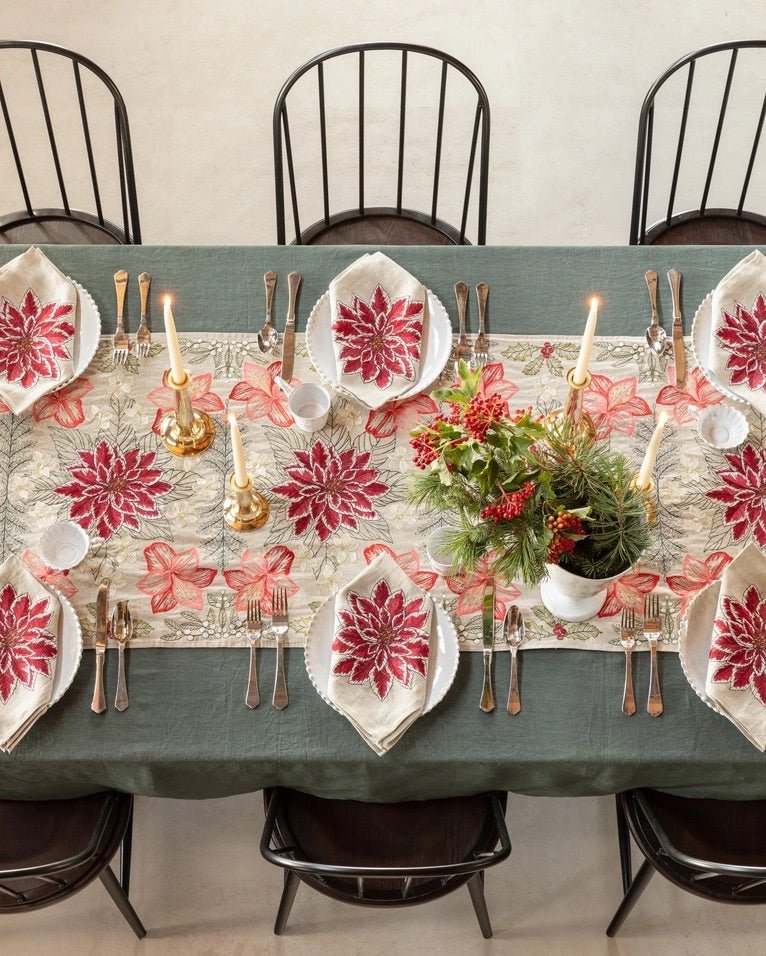 Christmas Flowers Table Runner | Coral & Tusk - Bon Ton goods